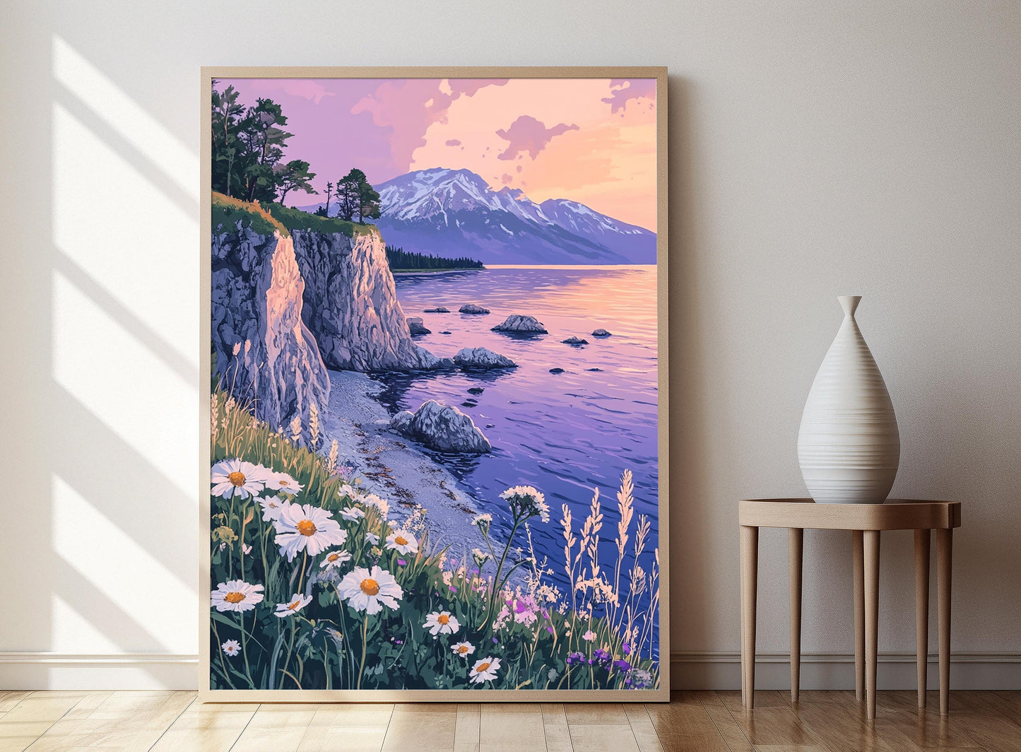 Affiche Lac Baïkal – Impression artistique au crépuscule des falaises