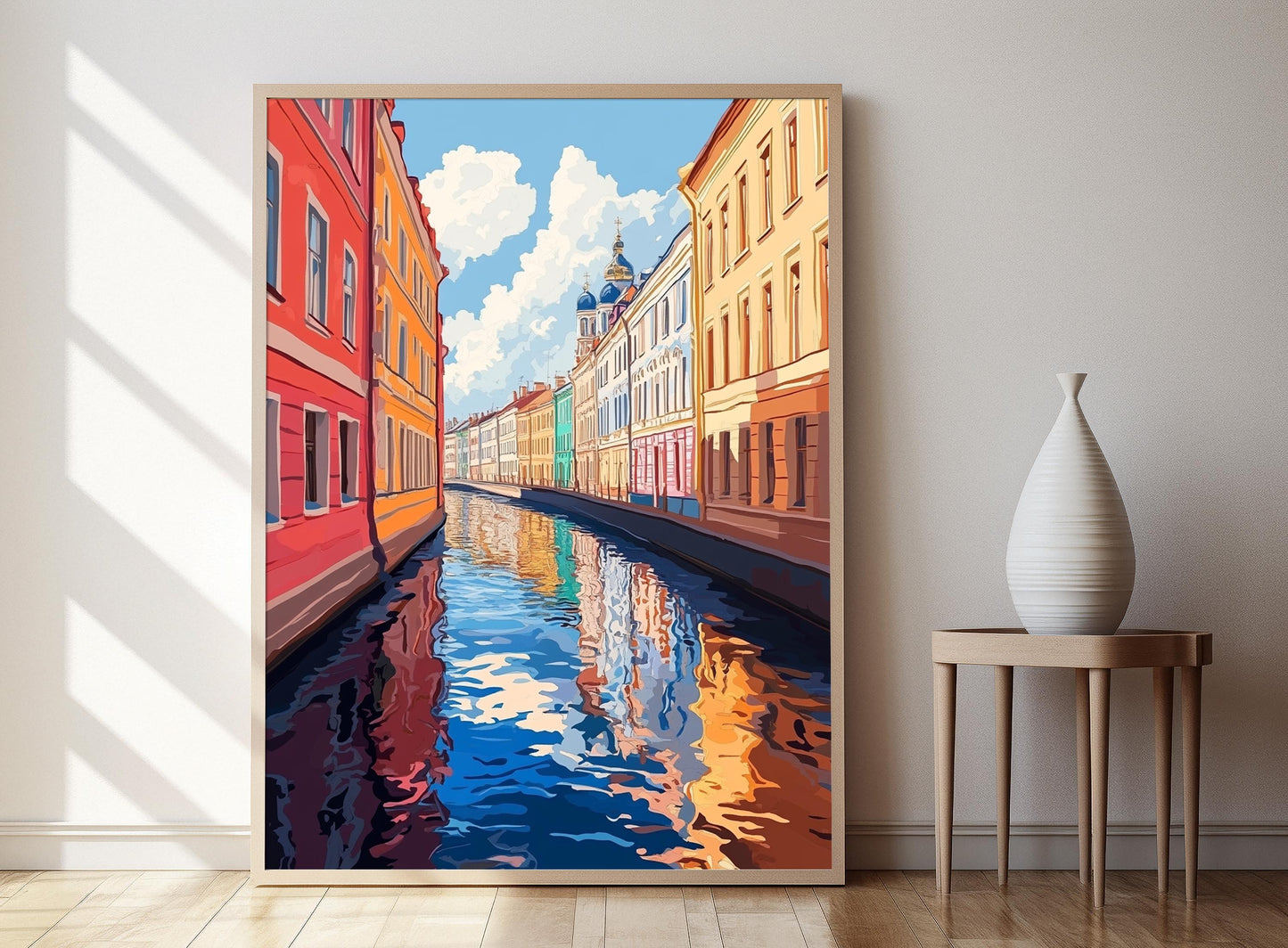 Affiche Saint-Pétersbourg – Poster Coucher de soleil sur bâtiments pastel