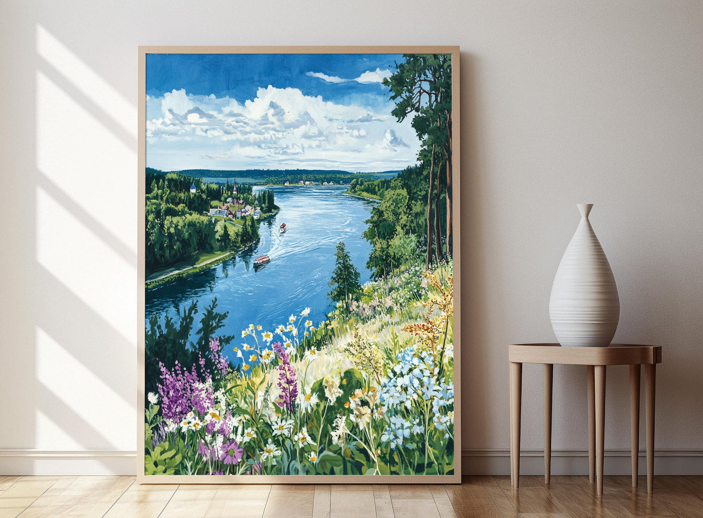 Affiche Volga – Poster Art du Fleuve et Forêt de Yaroslavl, Russie