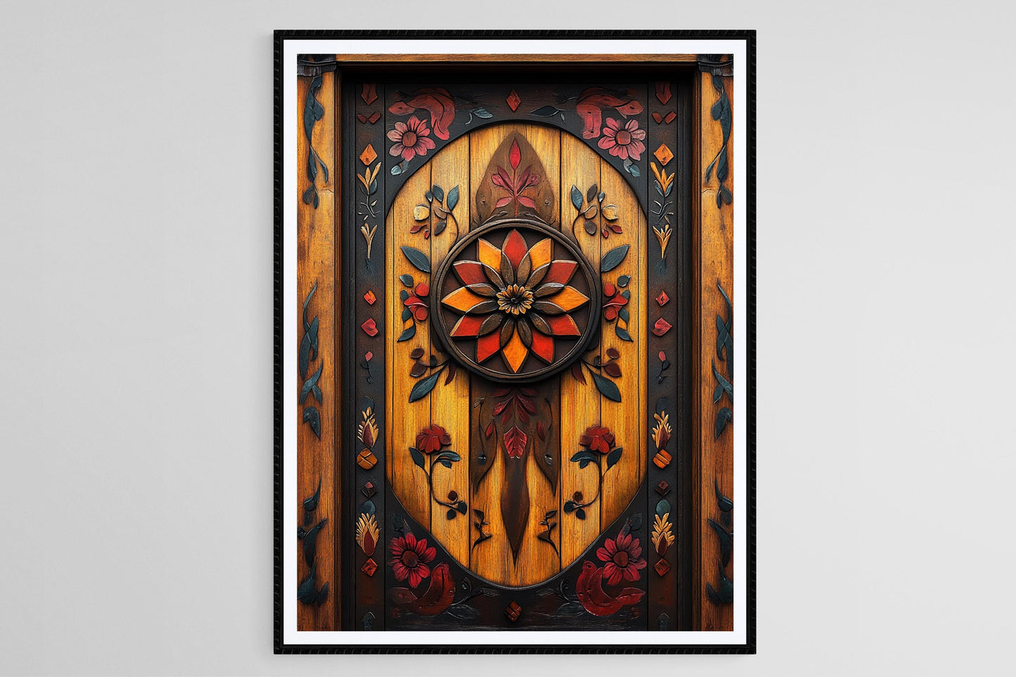 Affiche Maramureș Roumain – Poster Art de Sculpture sur Bois