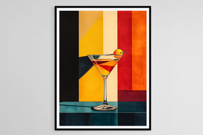Affiche Cocktail Martini Classique – Art Moderne Mi-Siècle