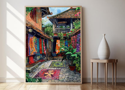 Affiche Batik Colorée – Impression Murale Unique de Java
