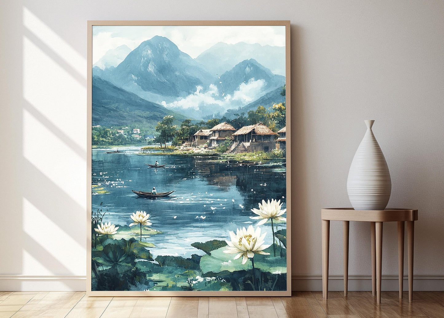 Affiche Village de Polonnaruwa – Poster Illustration de Pêche Tranquille