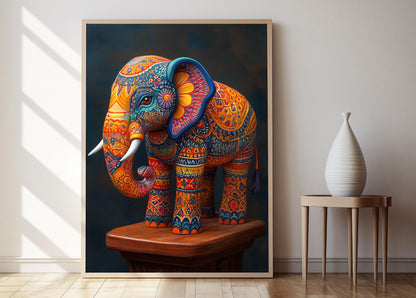 Affiche Éléphant du Sri Lanka – Poster Art de Figurine Culturelle