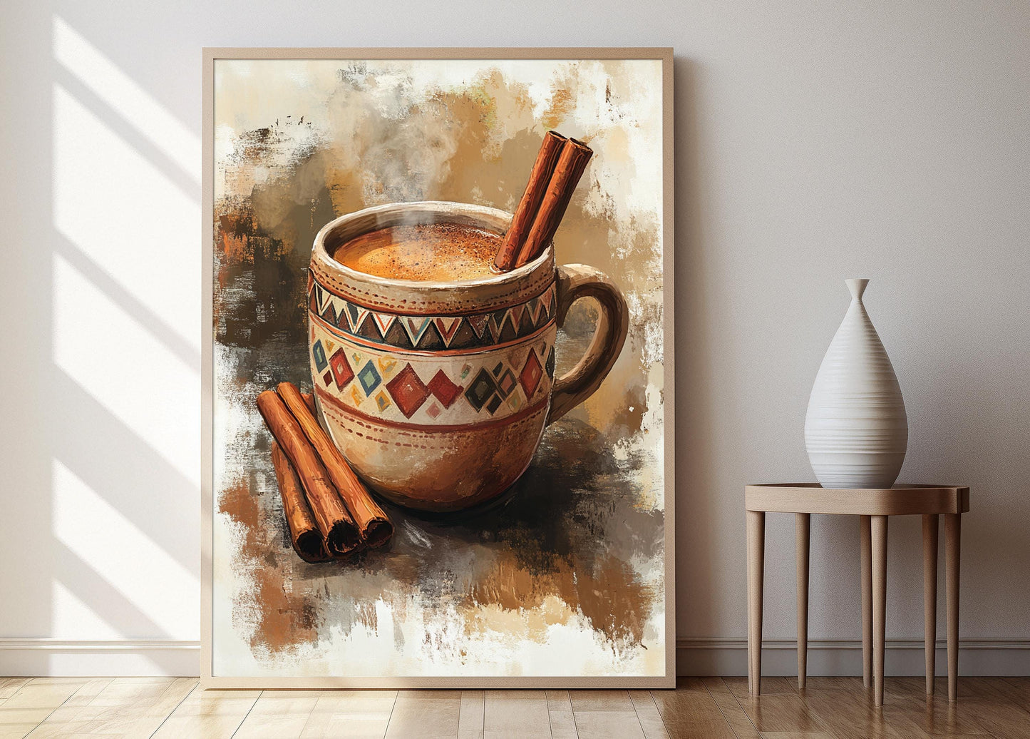 Affiche Thé Épicé Srilankais – Poster Illustration Rustique et Géométrique