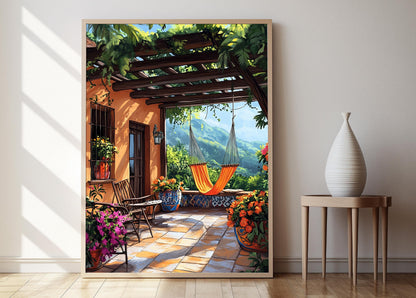 Affiche Art Guatémaltèque – Poster Tropical Mayan avec Fleurs et Motifs