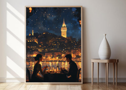 Affiche Romantique – Poster Dîner aux Chandelles à Istanbul