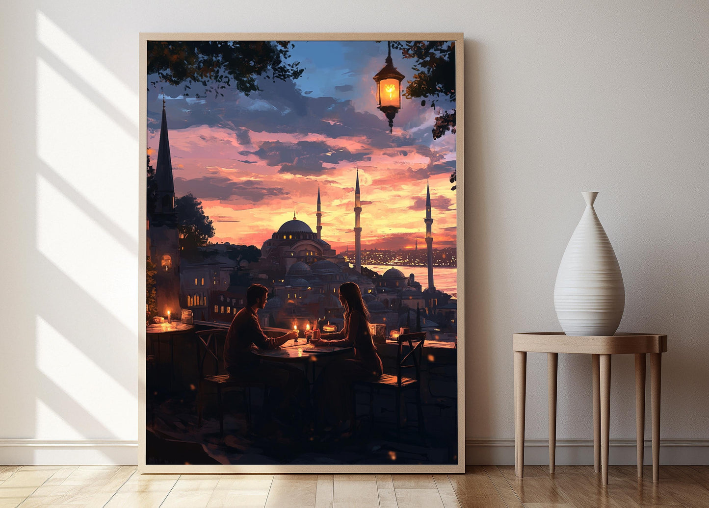 Affiche Café sur le Toit – Poster Romance avec Vue sur la Sainte-Sophie