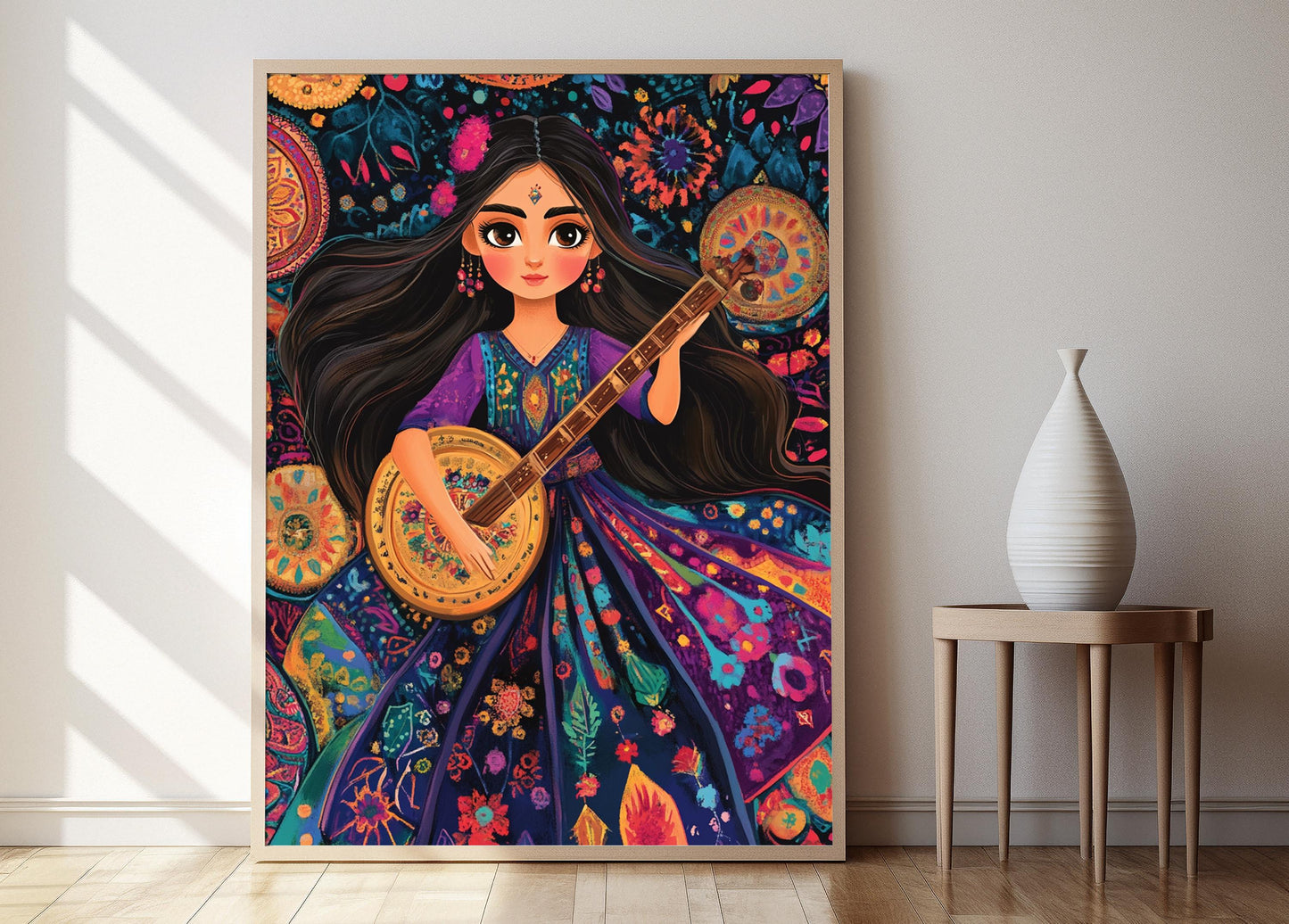 Affiche Poupée Kurde – Imprimé Artisanal pour la Célébration de Newroz