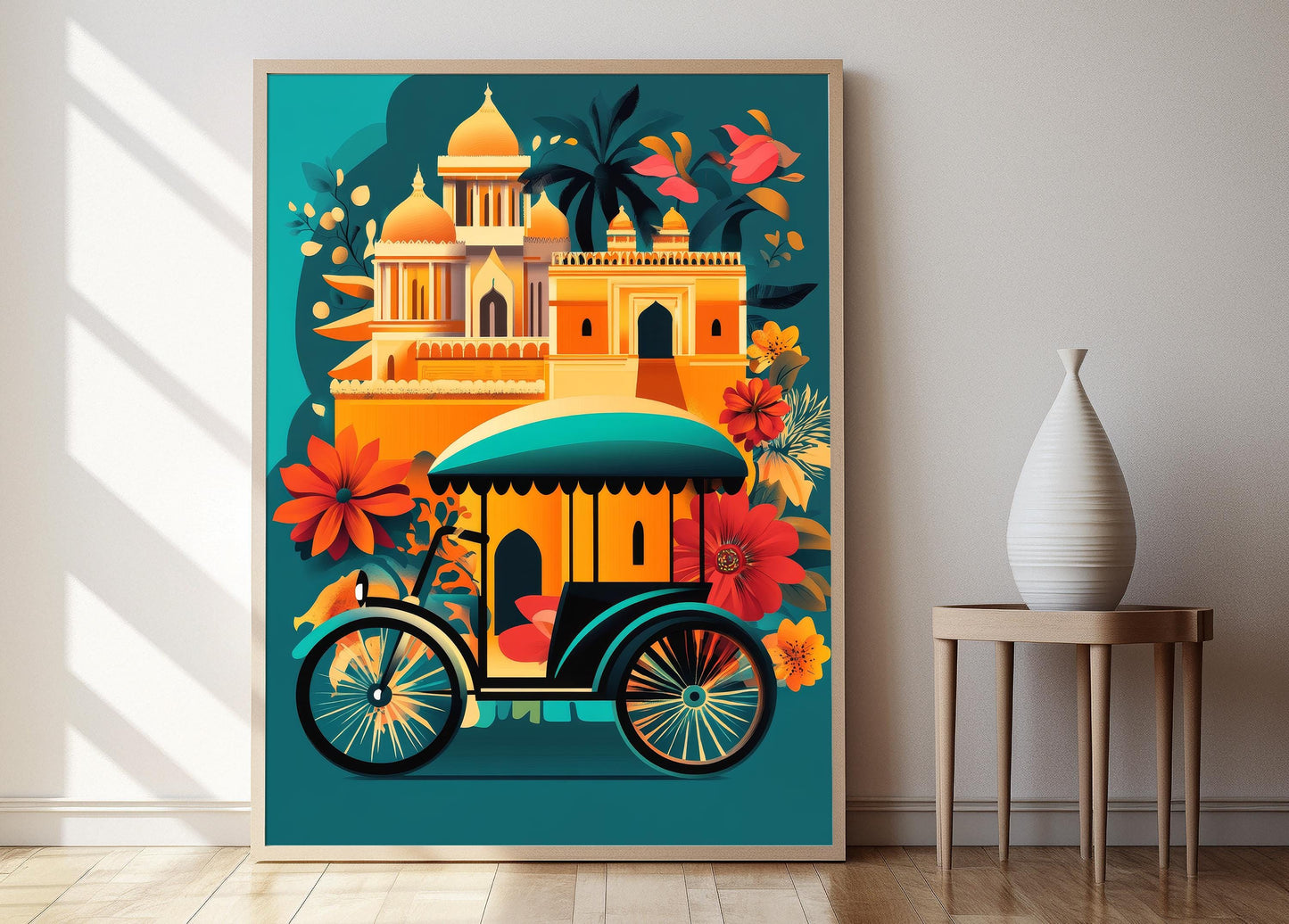 Affiche Rickshaw Indien – Poster Art Murale Punjabi Vectorielle