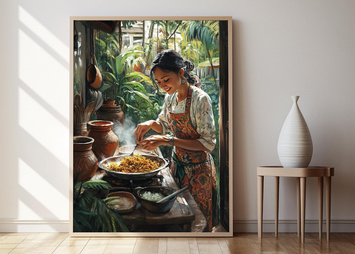 Affiche Nasi Goreng – Illustration de la cuisine indonésienne rustic