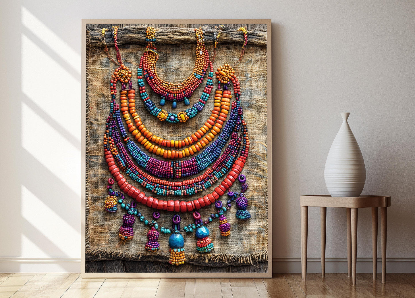 Affiche Art en Perles Zulu – Poster Bijoux Traditionnels et Artisanat