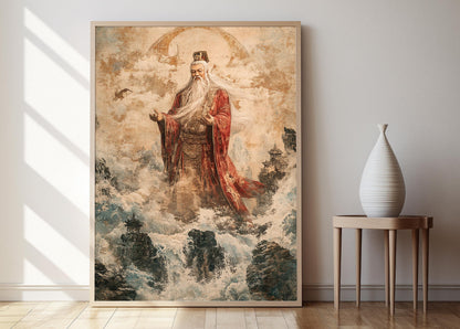 Affiche Erlang Shen – Poster Art de la Mythologie Chinoise, Protecteur Céleste