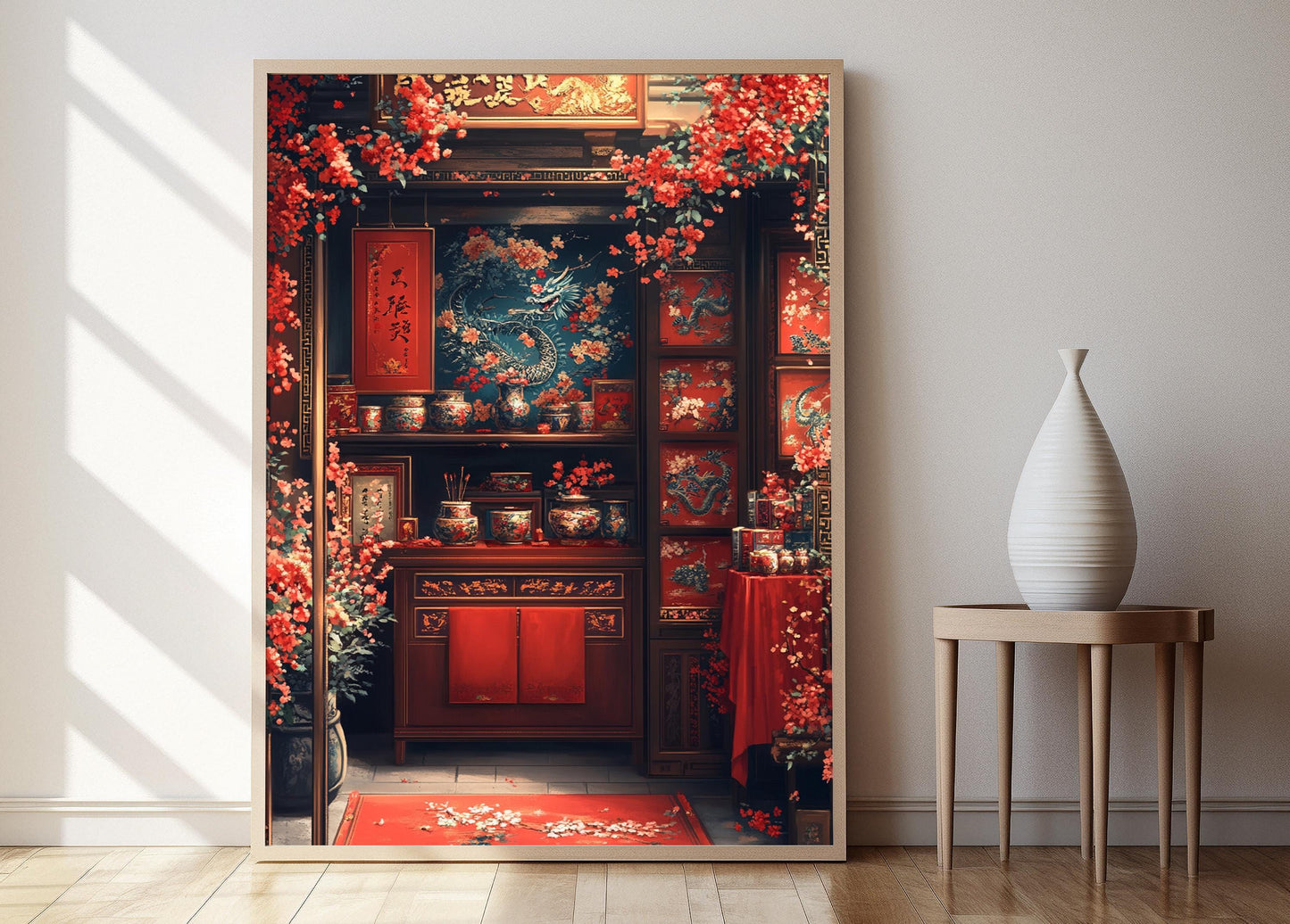 Affiche Dragon en Céramique – Poster Décor Chinois Élégant