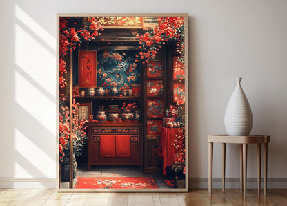 Affiche Dragon en Céramique – Poster Décor Chinois Élégant