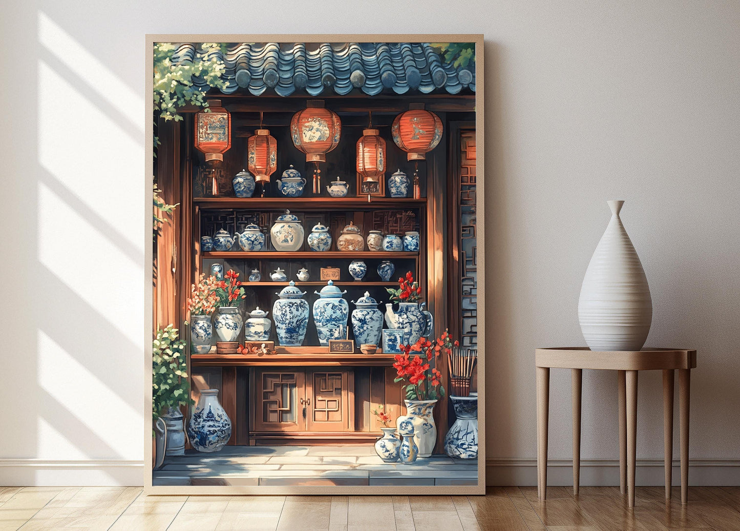 Affiche Art Chinois – Poster Découpe Papier et Calligraphie Élégante