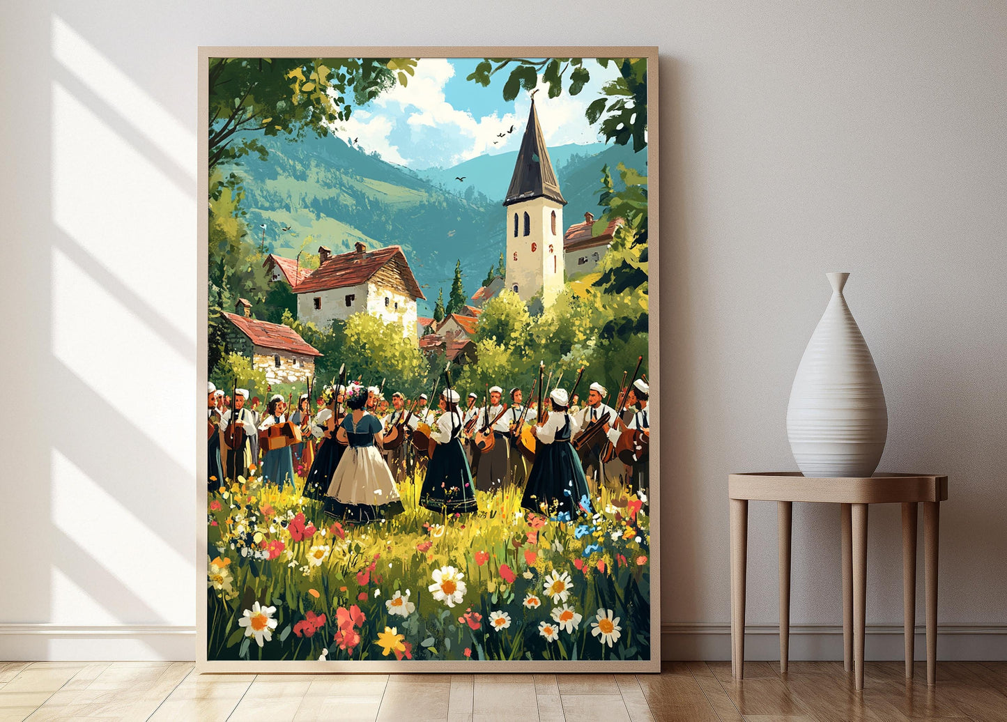 Affiche Mariage Bosnien – Poster Scène Traditionnelle de Village