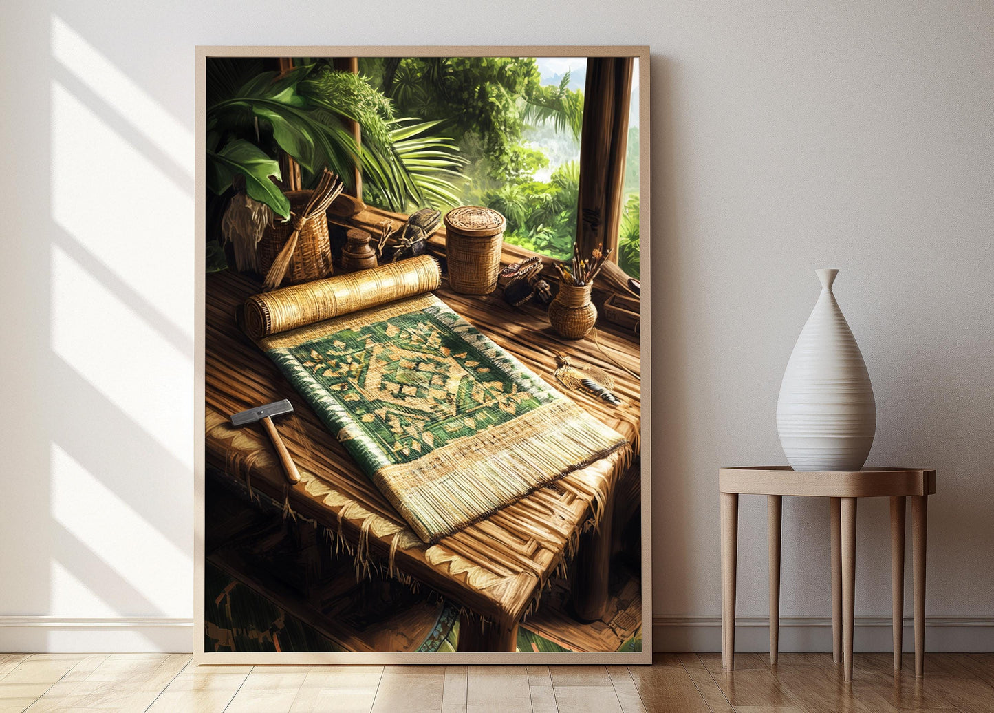 Affiche Art Dumbar à Motif de Diamant – Décor Tissé Traditionnel