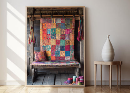 Affiche Rilli Pakistanais – Poster Art du Patchwork Traditionnel