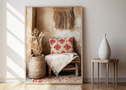 Affiche Art Textile Éthiopien – Poster Tissé à la Main Rustique