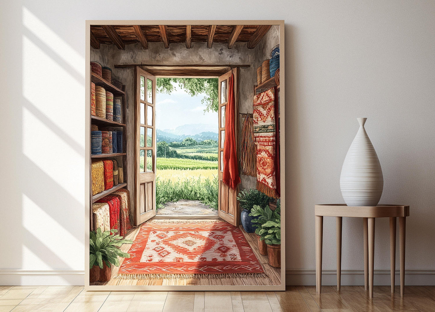 Affiche Tapis Jute Rangpur – Poster Décor Naturel Tissé Main