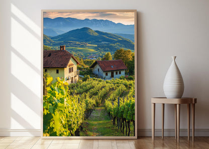 Affiche Vignobles de Vršac – Poster Paysage de la Serbie viticole