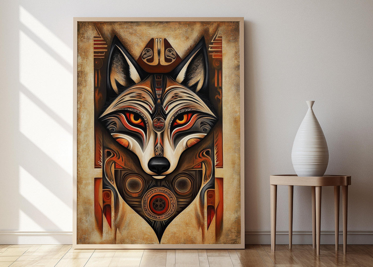 Affiche Loup Spirituel – Poster de Folklore Amérindien