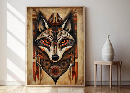 Affiche Loup Spirituel – Poster de Folklore Amérindien