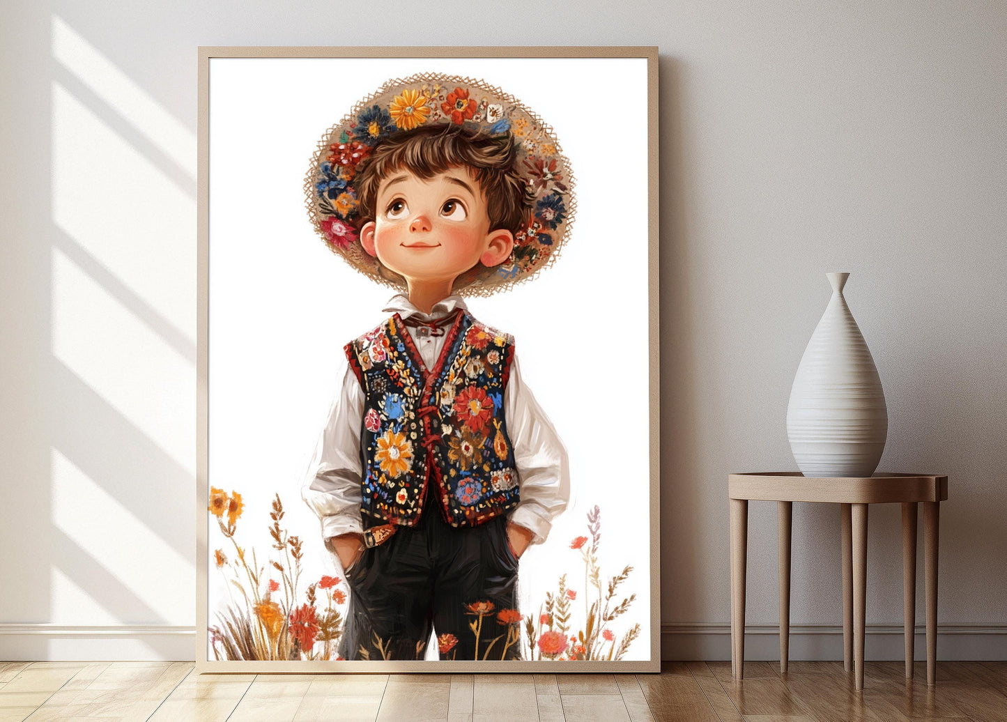 Affiche Garçon Polonais en Costume Traditionnel – Poster Décoratif Élegant