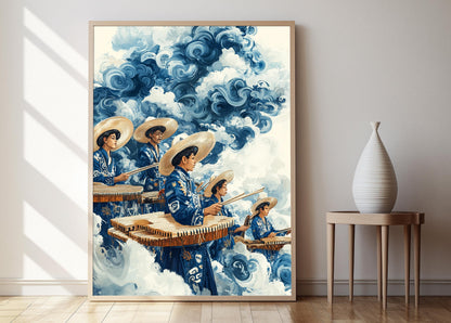 Affiche Ensemble Marimba Nicaraguayen – Poster Art Musical Rythmique