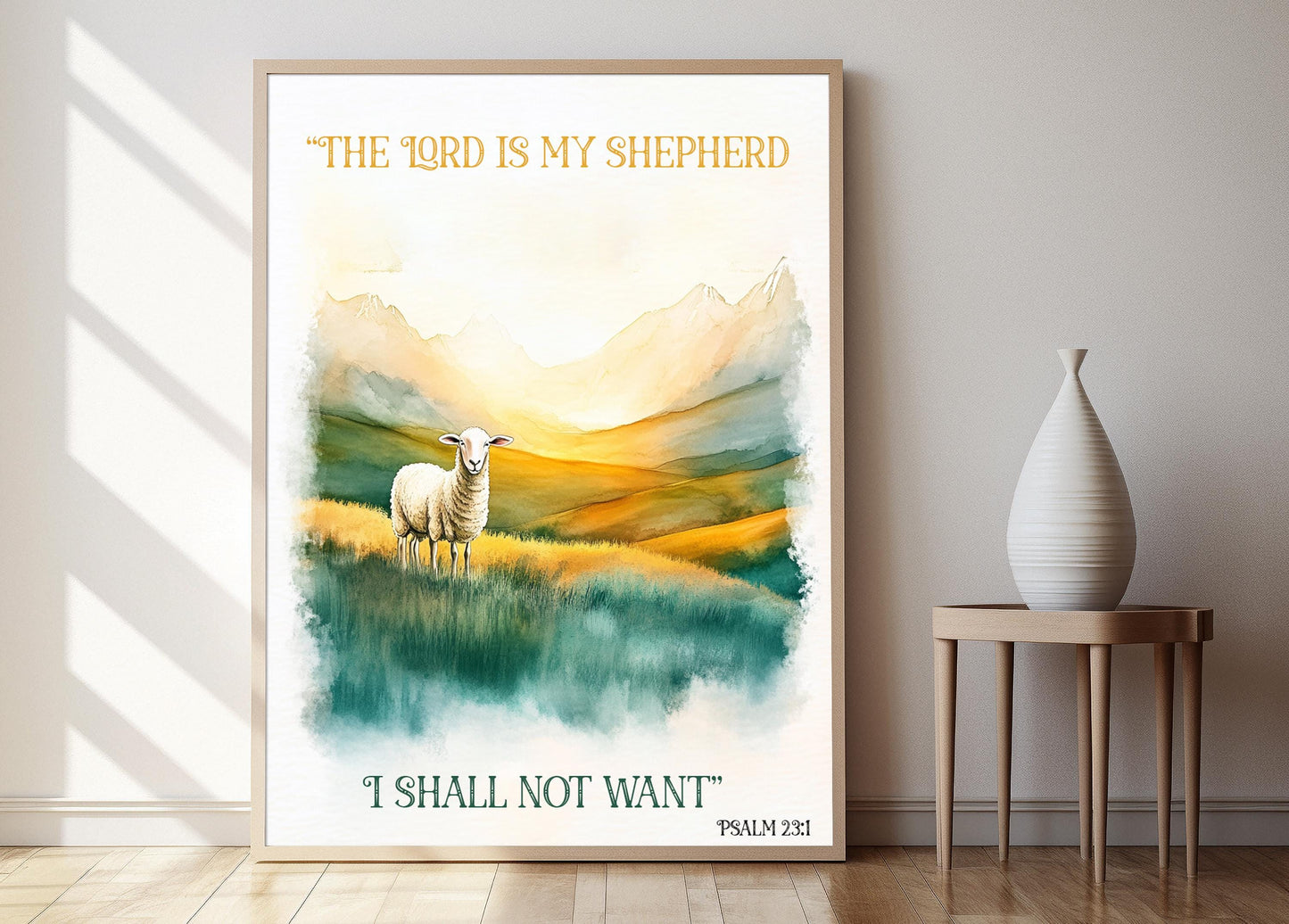 Affiche Psaume 23:1 – Poster Verset "Le Seigneur est Mon Berger"