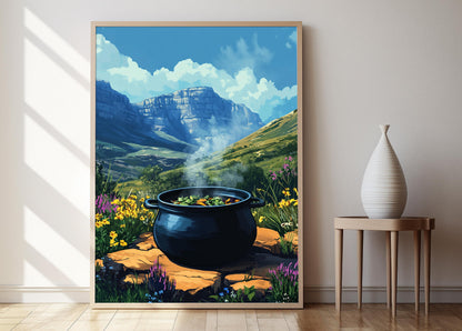 Affiche Potjie Sud-Africaine – Impression Art de Faitout en Fonte