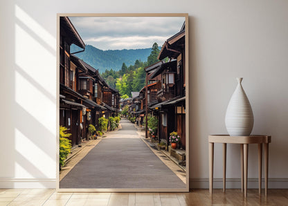 Affiche Takayama – Impression artistique des maisons en bois traditionnelles