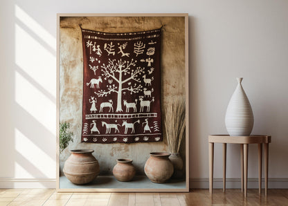 Affiche Warli – Poster Art Tribal, Héritage du Maharashtra