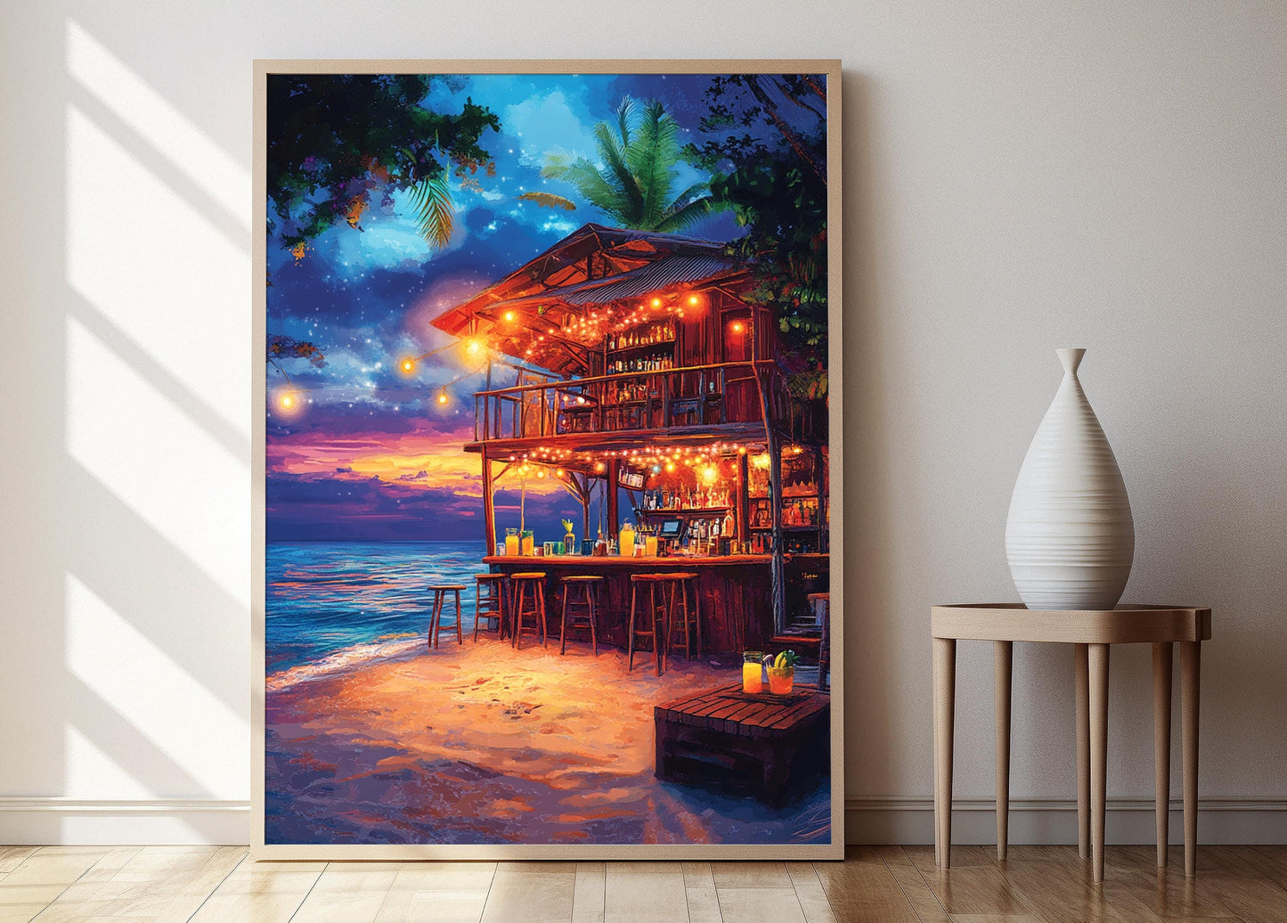 Affiche Plage de Sihanoukville – Art mural au charme côtier cambodgien