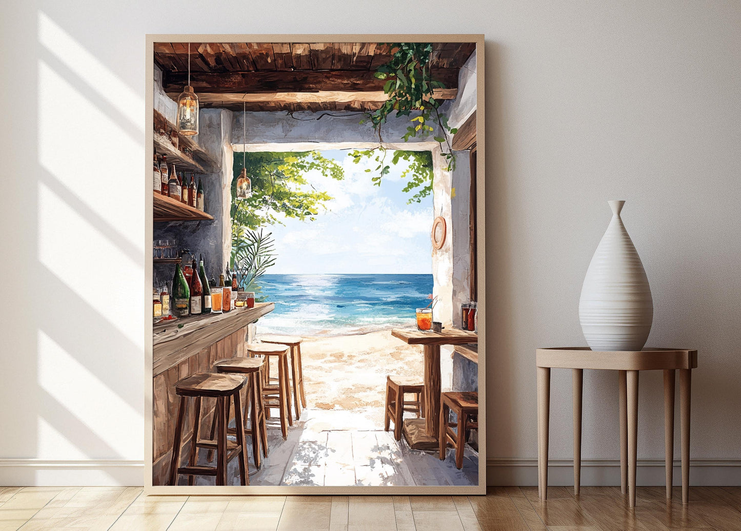 Affiche Plage Jeju – Poster Décor Côte Coréenne Élégant