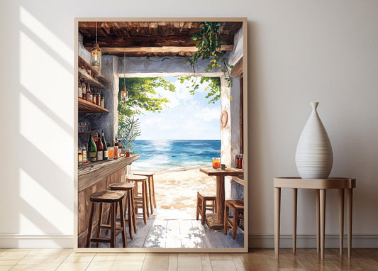 Affiche Plage Jeju – Poster Décor Côte Coréenne Élégant