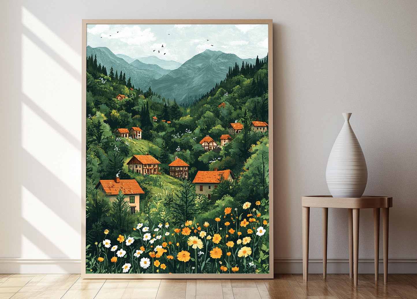 Affiche Village Montagnard Dilijan – Poster Scène Forestière Arménienne