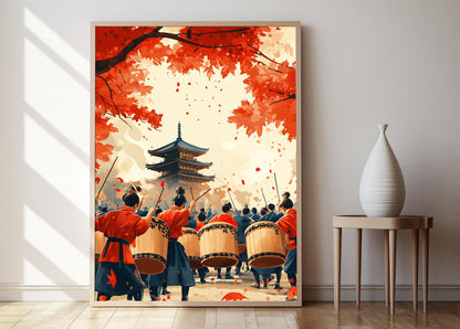 Affiche Festival de Taiko – Impression Art Décor Musique Japonaise