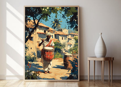 Affiche Dhol Indien – Poster Art de Festival Traditionnel