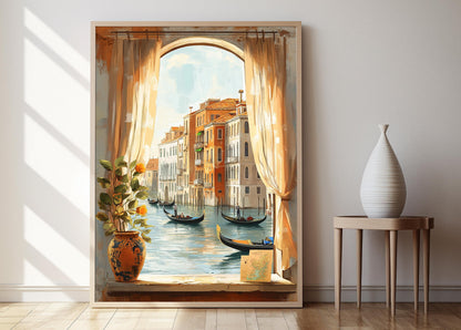Affiche Venise Rustique – Poster Vue du Grand Canal en Décoration Italienne