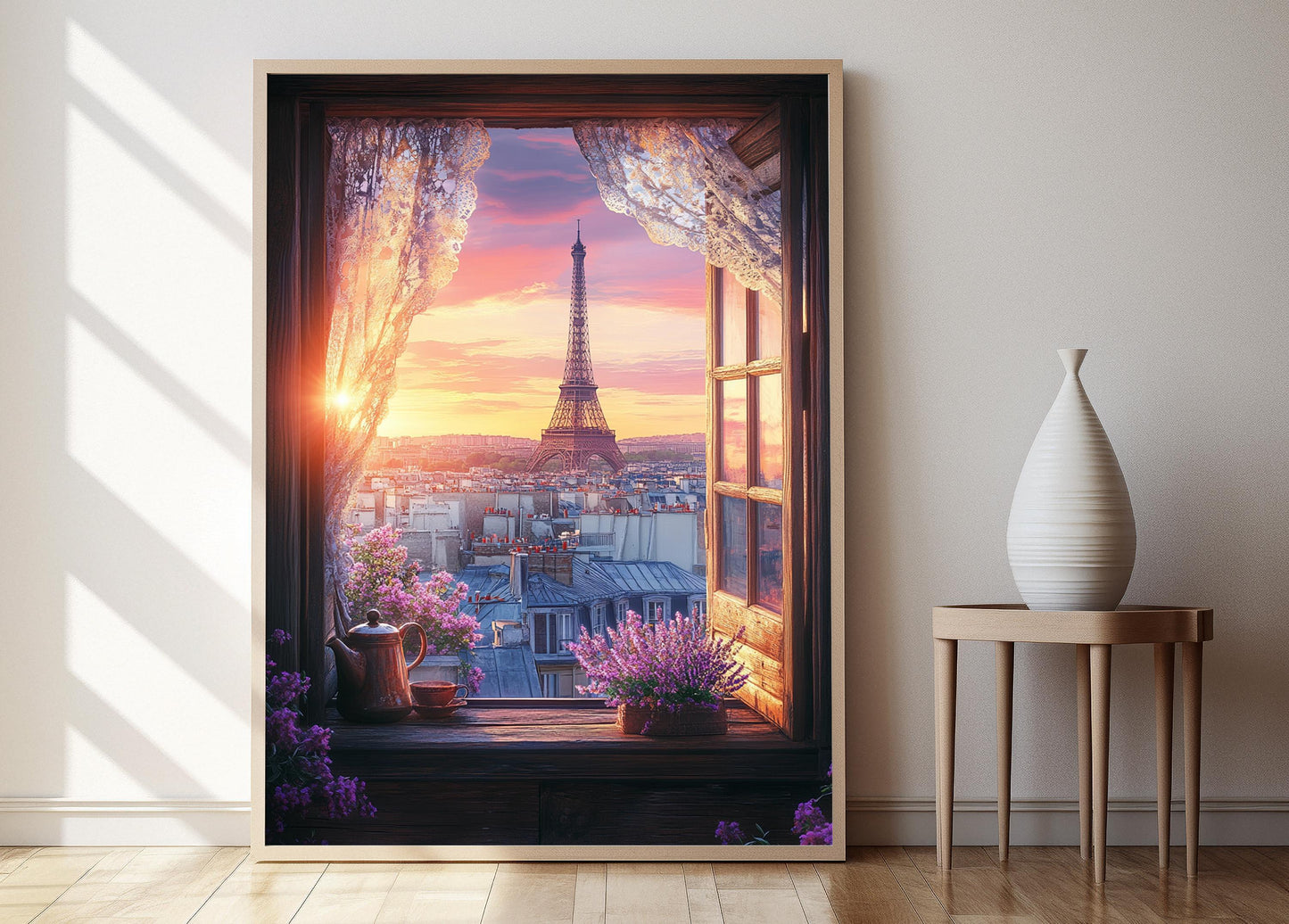 Affiche Parisienne Rétro – Poster Vue de la Tour Eiffel, Décor Français
