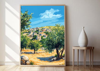 Affiche Village de Rafah – Poster Art Tradition et Oliviers