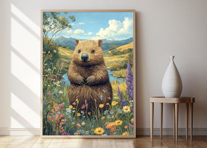 Affiche Tasmanie – Art Print Wombat, Décor Nature Sauvage