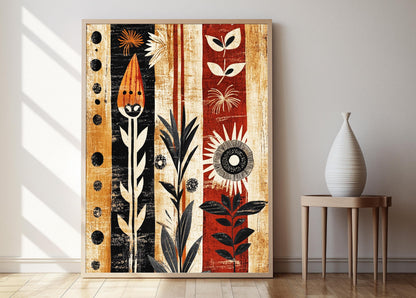 Affiche Art Yolngu – Poster Peinture sur Écorce, Décor Esprit Ancestral