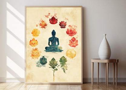 Affiche Chemin Octuple – Art Bouddhiste pour Méditation et Décor