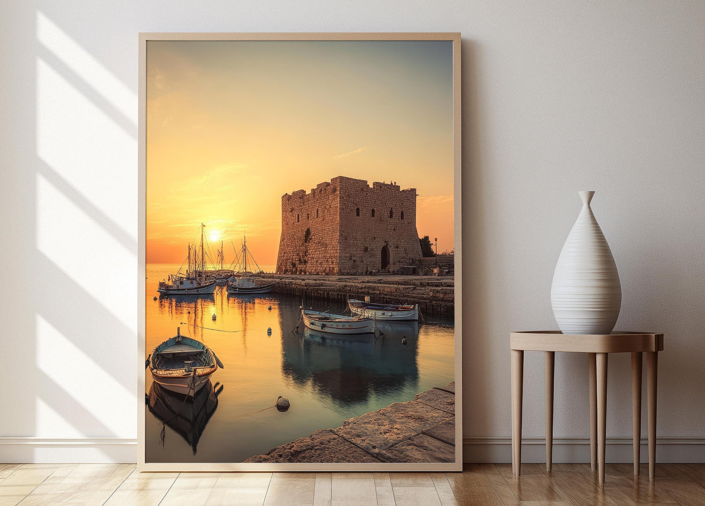 Affiche Château de Paphos – Poster Coucher de soleil à Chypre