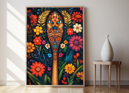 Affiche d'art Maori – Imprimé géométrique Koru, décoration Nouvelle-Zélande