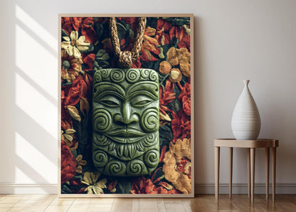 Affiche Hei Tiki en Pounamu – Poster Culturel Néo-Zélandais