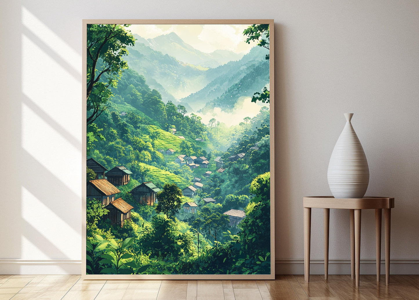 Affiche Kandy Village – Poster Illustration des Plantations de Thé du Sri Lanka